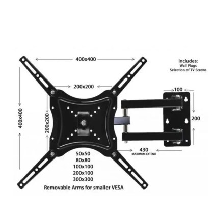 hdl-117b-2-βάση-τηλεόρασης-14-55-επιτοίχια-με-βραχίονα